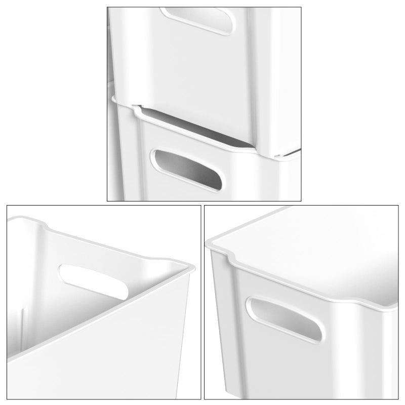 Hommp 4-Pack Open Plastic Organizer Bin, Pantry Organizers and Storage Baskets, White - Image 3